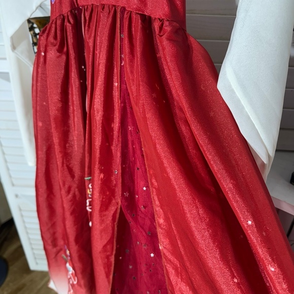 Vintage Embroidered Floral Princess Dress Burgundy Size 12 - Picture 8 of 14